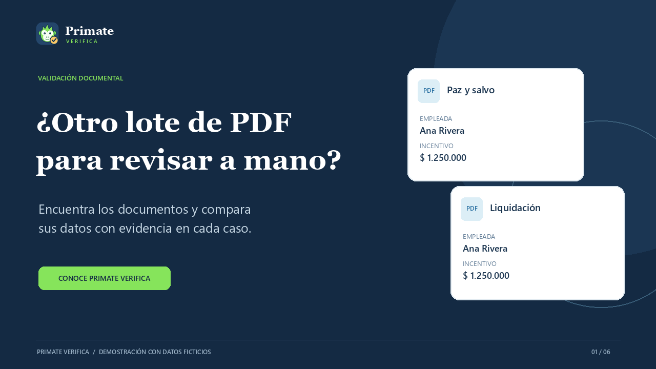 Vista previa de Primate Verifica